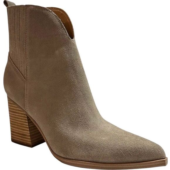 NWT Marc Fisher Women's Ommie Pointed Toe Booties Size 9 Beige Suede - Picture 9 of 11